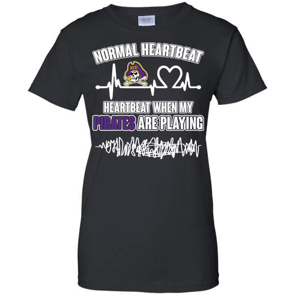 East Carolina Pirates T shirts Heartbeat When My Pirates  Playing Hoodies Sweatshirts