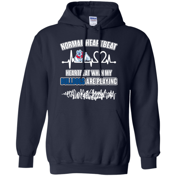 Fresno State Bulldogs T shirts Heartbeat When My Bulldogs Playing Hoodies Sweatshirts