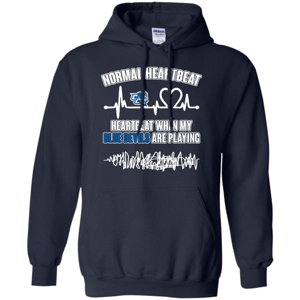 Central Connecticut State Blue Devils T shirts Heartbeat When My Blue Devils Playing Hoodies Sweatshirts
