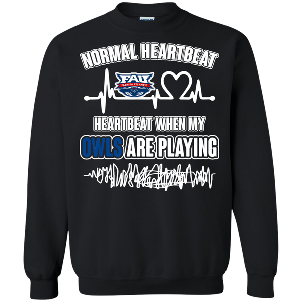 Florida Atlantic Owls T shirts Heartbeat When My Owls Playing Hoodies Sweatshirts