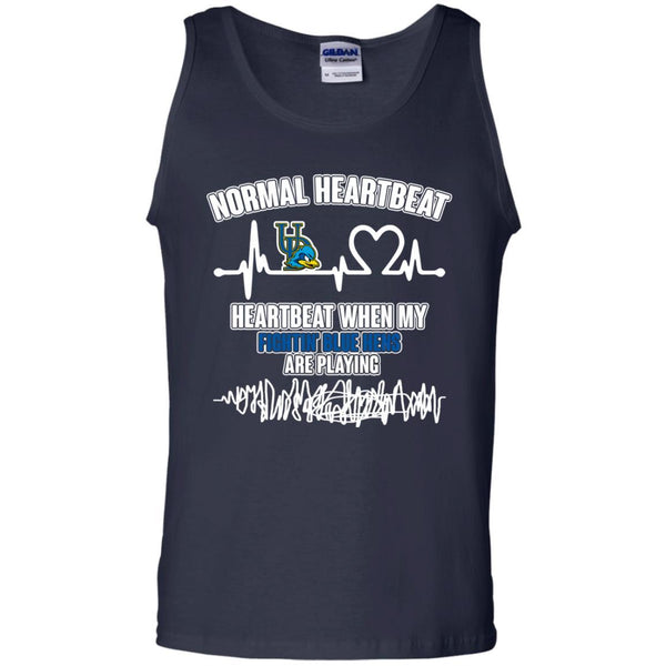 Delaware Fightin' Blue Hens T shirts Heartbeat When My Fightin' Blue Hens Playing Hoodies Sweatshirts