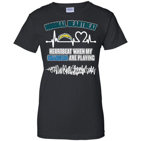 Los Angeles Chargers T shirts Heartbeat When My Chargers Playing Hoodies Sweatshirts