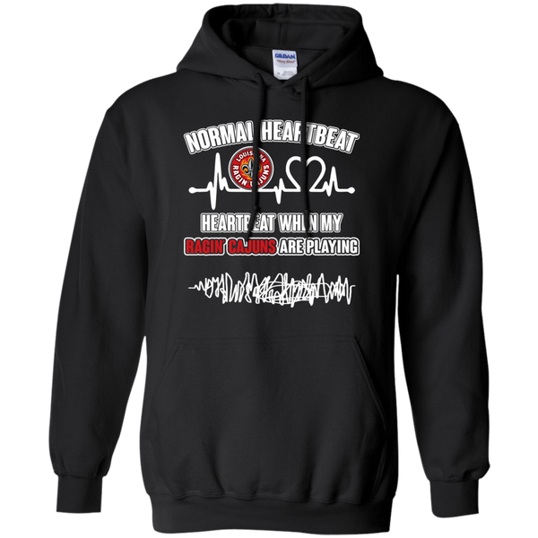 Louisiana Lafayette Ragin' Cajuns T shirts Heartbeat When My Ragin' Cajun Playing Hoodies Sweatshirts