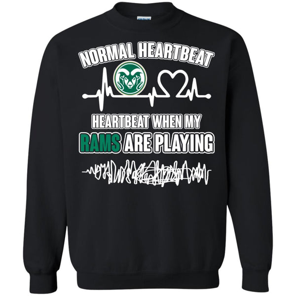 Colorado State Rams T shirts Heartbeat When My Rams Playing Hoodies Sweatshirts
