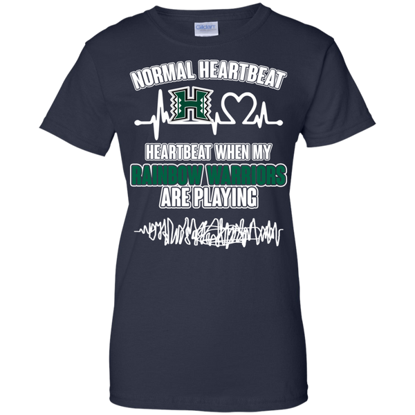 Hawaii Rainbow Warriors T shirts Heartbeat When My Rainbow Warriors Playing Hoodies Sweatshirts