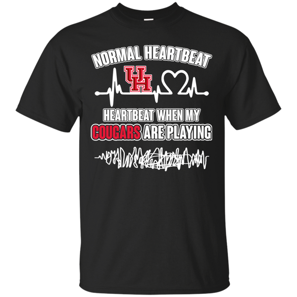 Houston Cougars T shirts Heartbeat When My Cougars Playing Hoodies Sweatshirts