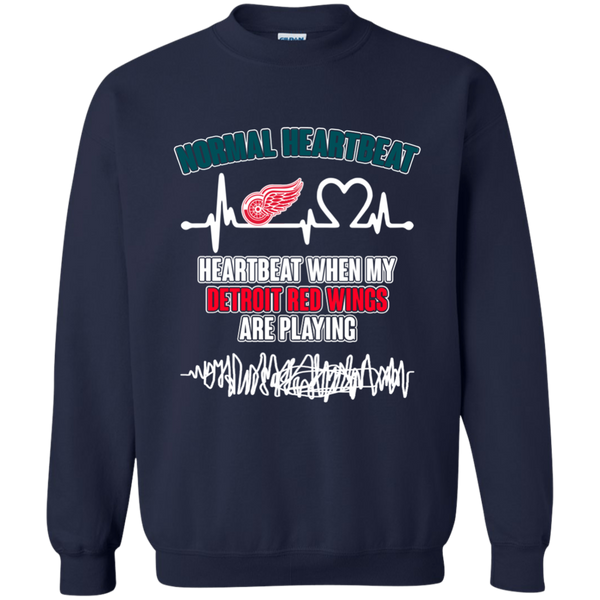 Detroit Red Wings T shirts Heartbeat When My Detroit Red Wings Playing Hoodies Sweatshirts