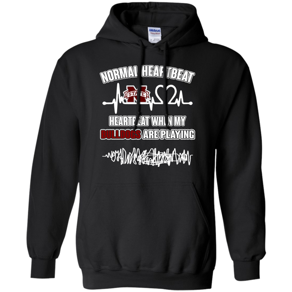 Mississippi State Bulldogs T shirts Heartbeat When My Bulldogs Playing Hoodies Sweatshirts