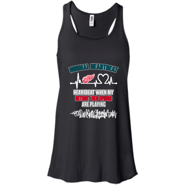 Detroit Red Wings T shirts Heartbeat When My Detroit Red Wings Playing Hoodies Sweatshirts