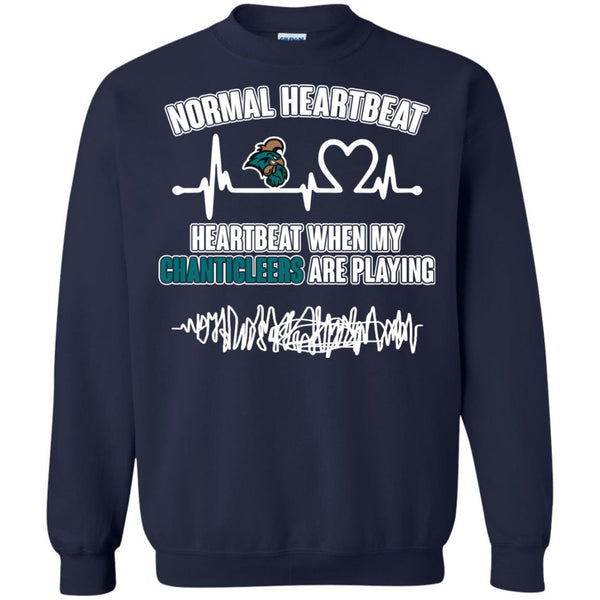 Coastal Carolina Chanticleers T shirts Heartbeat When My Chanticleers Playing Hoodies Sweatshirts