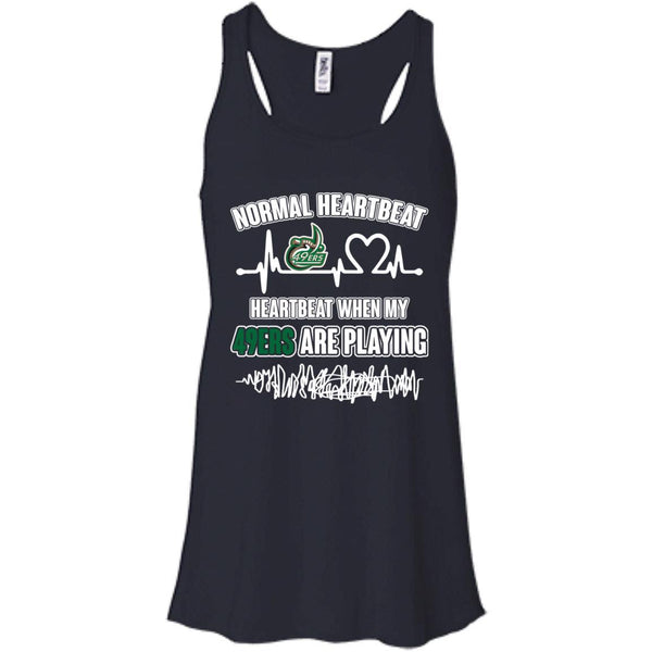 Charlotte 49ERS T shirts Heartbeat When My 49ERS Playing Hoodies Sweatshirts