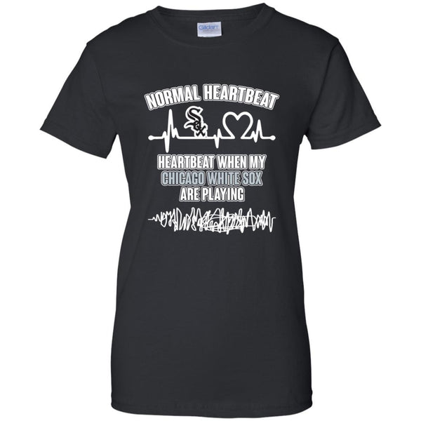 Chicago White Sox T shirts Heartbeat When My Chicago White Sox Playing Hoodies Sweatshirts