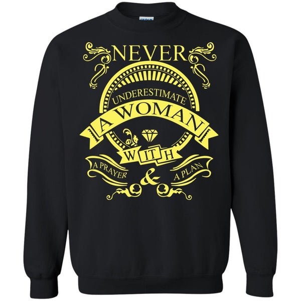 Christian Jesus T shirts Never Underestimate A Woman With A Prayer And A Plan Hoodies Sweatshirts