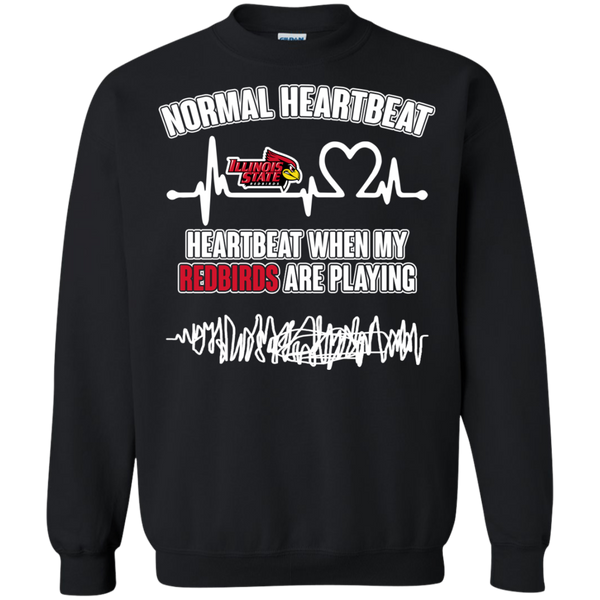 Illinois State Redbirds T shirts Heartbeat When My Redbirds Playing Hoodies Sweatshirts
