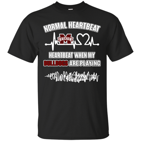 Mississippi State Bulldogs T shirts Heartbeat When My Bulldogs Playing Hoodies Sweatshirts