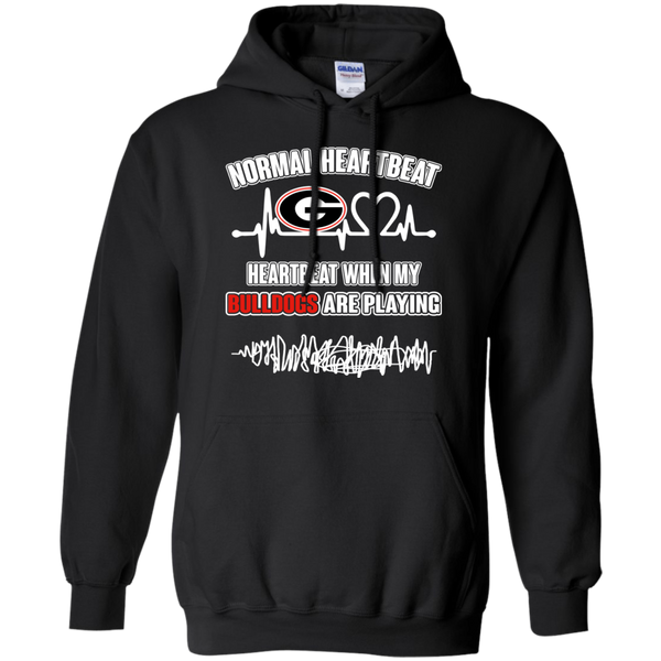 Georgia Bulldogs T shirts Heartbeat When My Bulldogs Playing Hoodies Sweatshirts