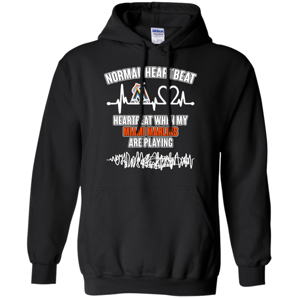 Miami Marlins T shirts Heartbeat When My Miami Marlins Playing Hoodies Sweatshirts