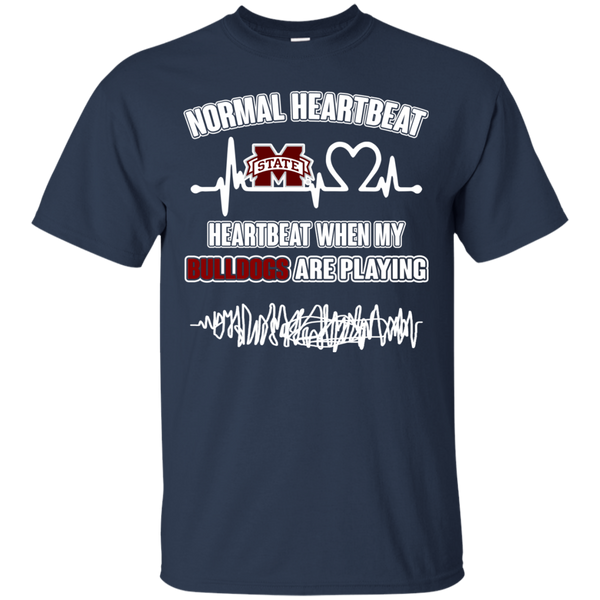 Mississippi State Bulldogs T shirts Heartbeat When My Bulldogs Playing Hoodies Sweatshirts