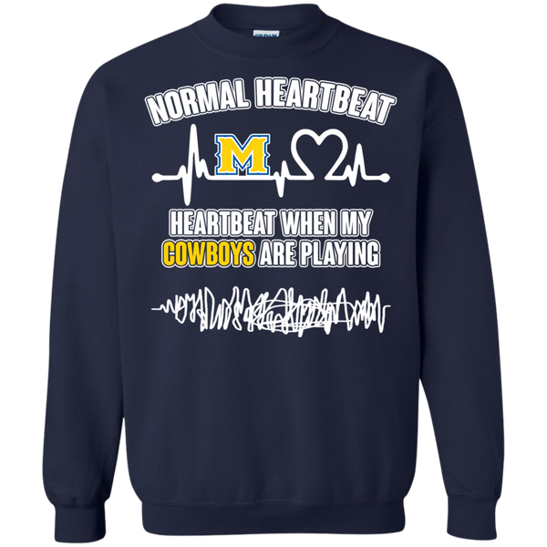 Mcneese State Cowboys T shirts Heartbeat When My Cowboys Playing Hoodies Sweatshirts