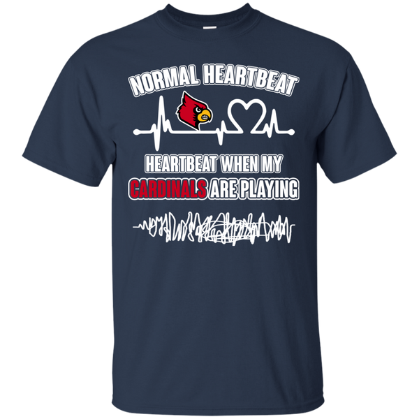 Louiville Cardinals T shirts Heartbeat When My Cardinals Playing Hoodies Sweatshirts