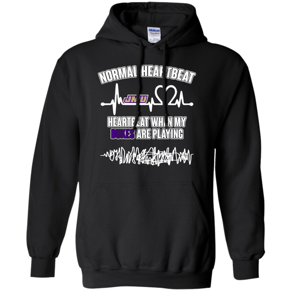 James Madison Dukes T shirts Heartbeat When My Dukes Playing Hoodies Sweatshirts