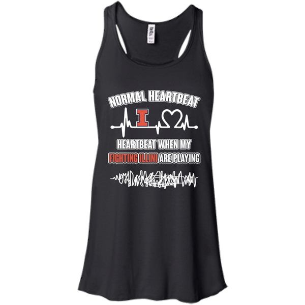 Illinois Fighting Illini T shirts Heartbeat When My Fighting Illini Playing Hoodies Sweatshirts