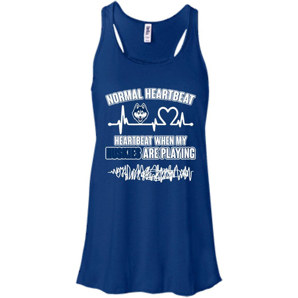 Connecticut Huskies T shirts Heartbeat When My Huskies Playing Hoodies Sweatshirts