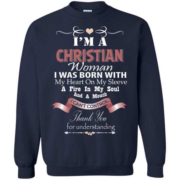 Christian Jesus T shirts A Christian Woman Was Born With Hoodies Sweatshirts