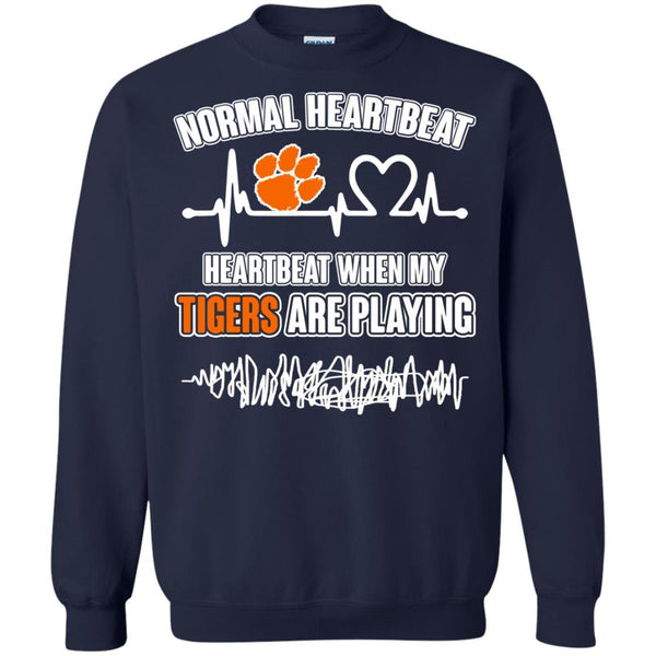 Clemson Tigers T shirts Heartbeat When My Tigers Playing Hoodies Sweatshirts