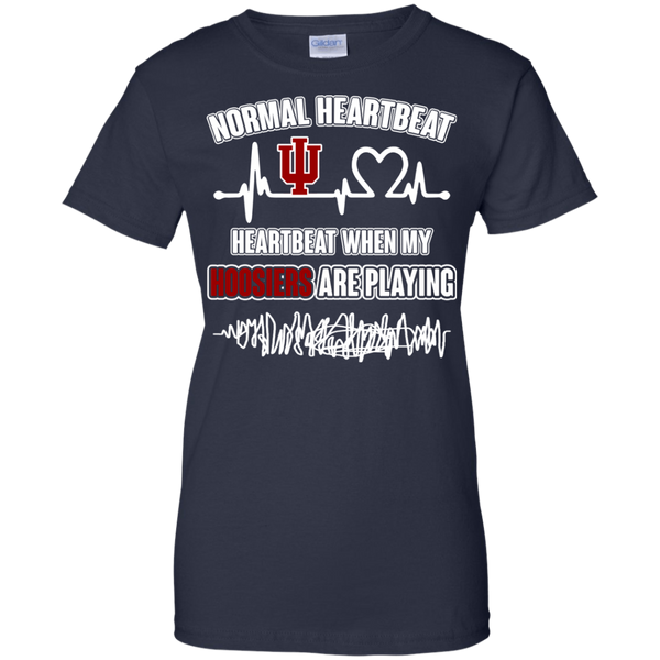 Indiana Hoosiers T shirts Heartbeat When My Hoosiers Playing Hoodies Sweatshirts