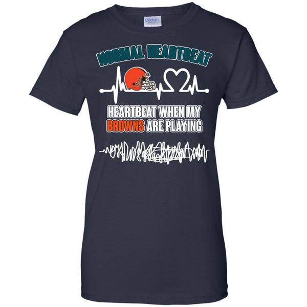 Cleveland Browns T shirts Heartbeat When My Browns Playing Hoodies Sweatshirts