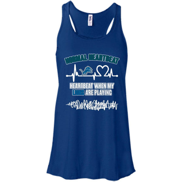 Detroit Lions T shirts Heartbeat When My Lions Playing Hoodies Sweatshirts