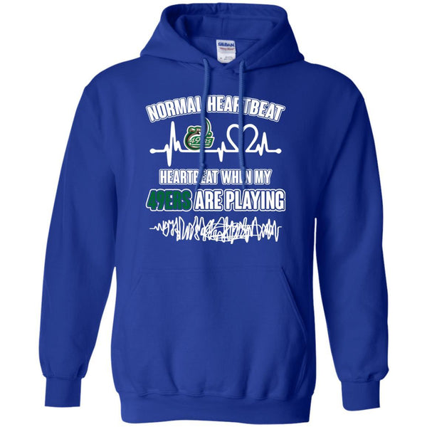 Charlotte 49ERS T shirts Heartbeat When My 49ERS Playing Hoodies Sweatshirts