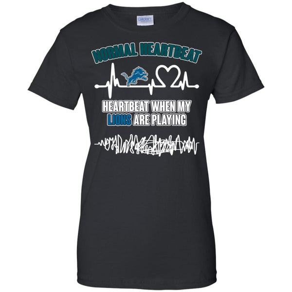 Detroit Lions T shirts Heartbeat When My Lions Playing Hoodies Sweatshirts
