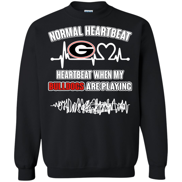 Georgia Bulldogs T shirts Heartbeat When My Bulldogs Playing Hoodies Sweatshirts