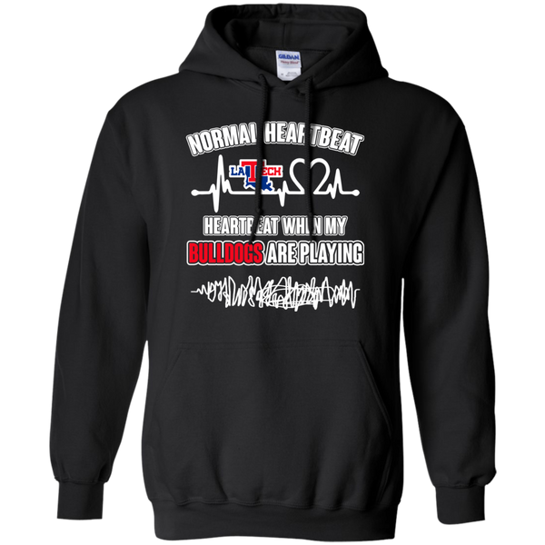 Louisiana Tech Bulldogs T shirts Heartbeat When My Bulldogs Playing Hoodies Sweatshirts