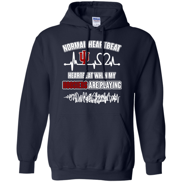Indiana Hoosiers T shirts Heartbeat When My Hoosiers Playing Hoodies Sweatshirts
