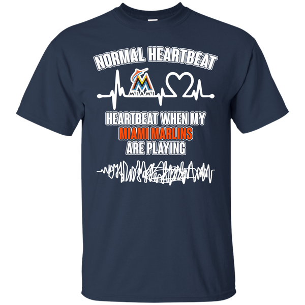 Miami Marlins T shirts Heartbeat When My Miami Marlins Playing Hoodies Sweatshirts