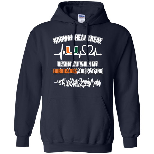 Miami FL Hurricanes T shirts Heartbeat When My Hurricanes  Playing Hoodies Sweatshirts