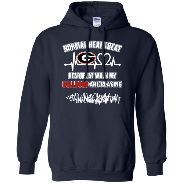Georgia Bulldogs T shirts Heartbeat When My Bulldogs Playing Hoodies Sweatshirts