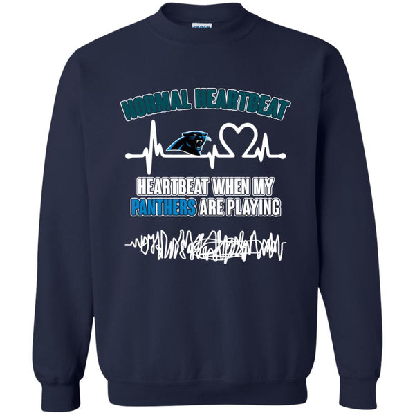 Carolina Panthers T shirts Heartbeat When My Panthers Playing Hoodies Sweatshirts