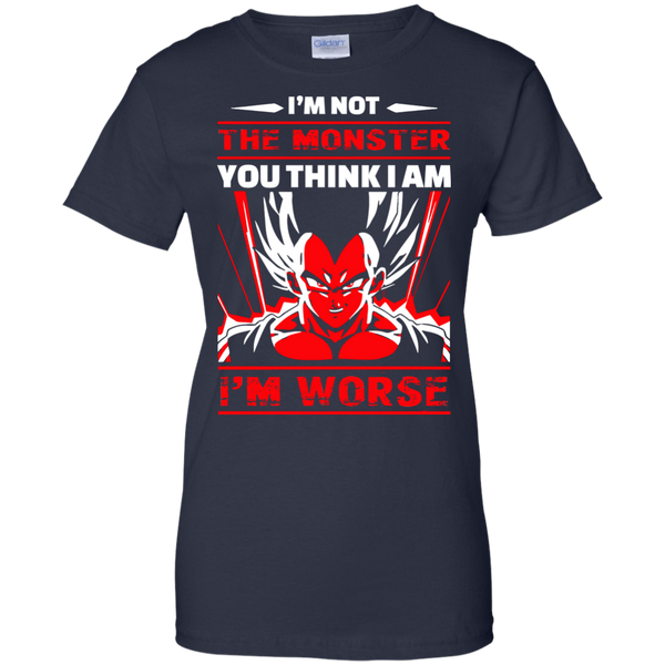 Dragon Ball Z Vegeta T shirts Not The Monster You Think I Am I'm Worse Hoodies Sweatshirts