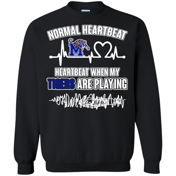 Memphis Tigers T shirts Heartbeat When My Tigers  Playing Hoodies Sweatshirts