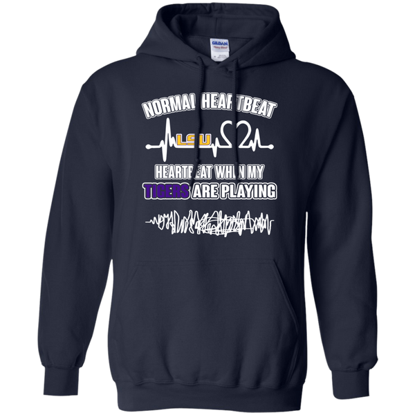 LSU Tigers T shirts Heartbeat When My Tigers Playing Hoodies Sweatshirts