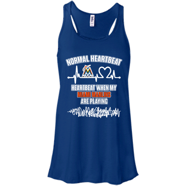 Miami Marlins T shirts Heartbeat When My Miami Marlins Playing Hoodies Sweatshirts