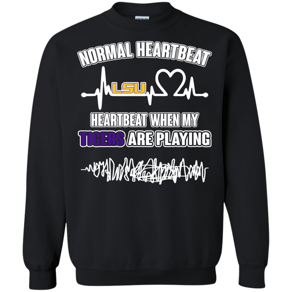 LSU Tigers T shirts Heartbeat When My Tigers Playing Hoodies Sweatshirts