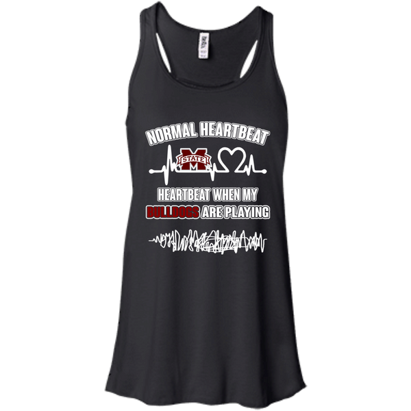 Mississippi State Bulldogs T shirts Heartbeat When My Bulldogs Playing Hoodies Sweatshirts
