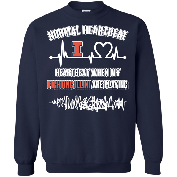 Illinois Fighting Illini T shirts Heartbeat When My Fighting Illini Playing Hoodies Sweatshirts