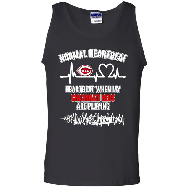 Cincinnati Reds T shirts Heartbeat When My Cincinnati Reds Playing Hoodies Sweatshirts