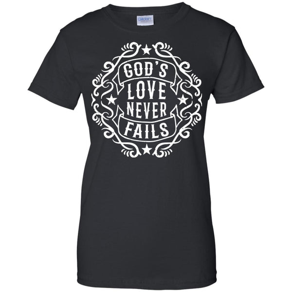 Christian Jesus T shirts God's Love Never Fails Hoodies Sweatshirts